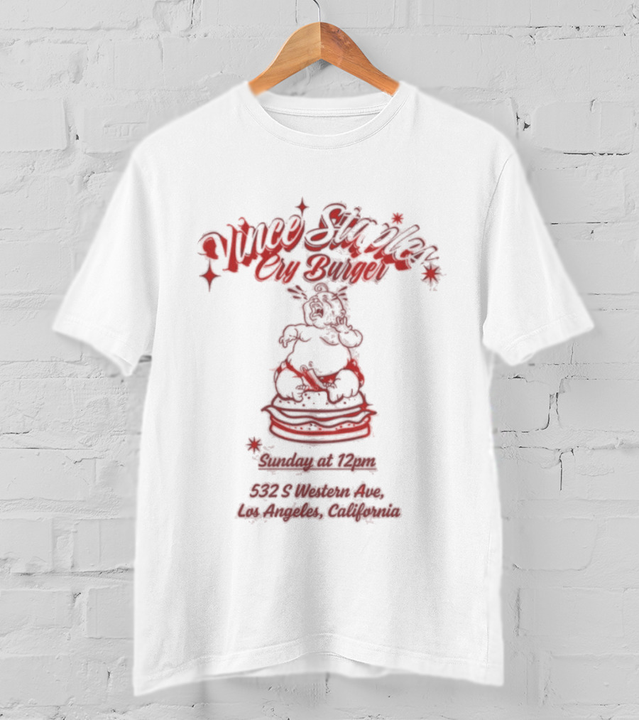 Vince Staples Cry Burger 2023 Sunday Event Los Angeles Alhambra Place T-Shirt