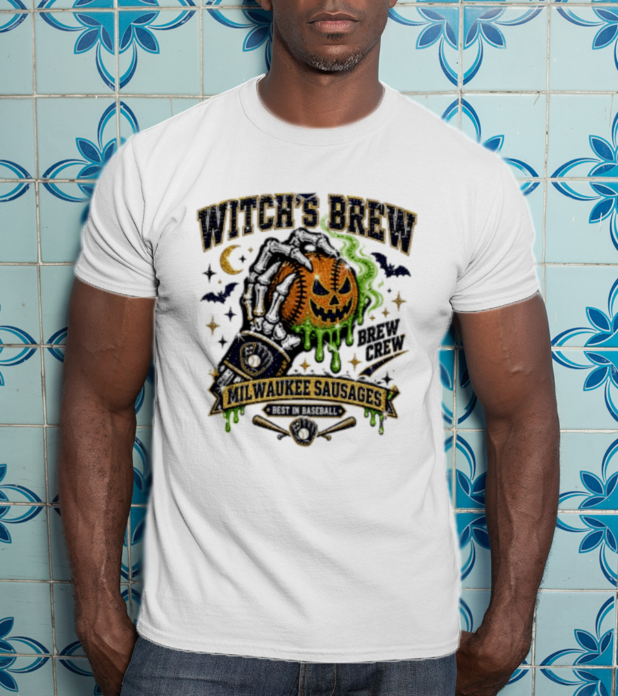 Witch's Brew Milwaukee Sausages Brew Crew Best In Baseball Halloween 2026 T-Shirt