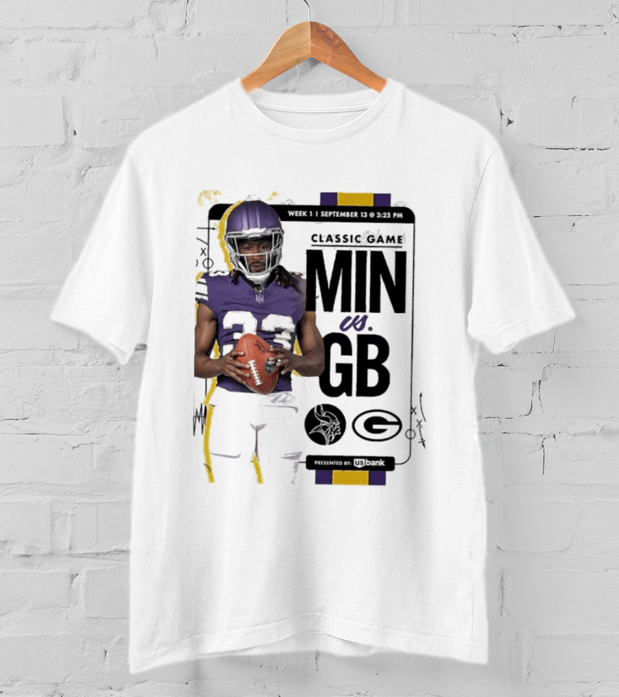 Minnesota Vikings Versus Green Bay Packers Classic Game Aaron Jones MIN GB T-Shirt