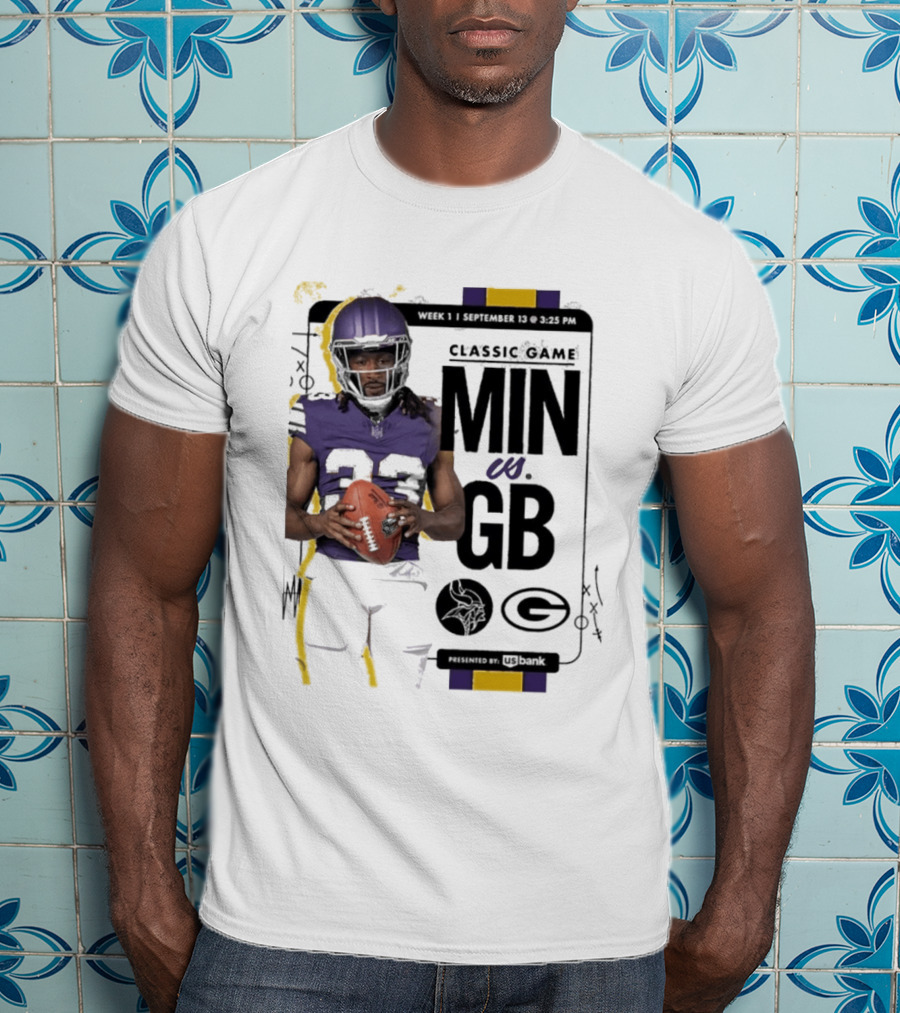 Minnesota Vikings Versus Green Bay Packers Classic Game Aaron Jones MIN GB T-Shirt