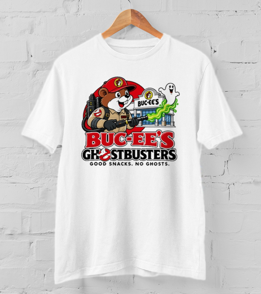 Buc Ee's Ghostbusters Good Snacks No Ghosts Ghostbuster T-Shirt