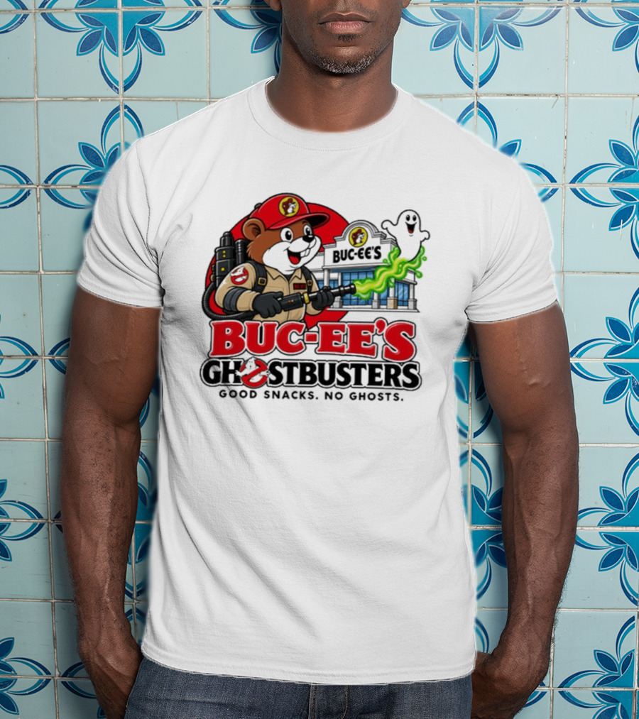 Buc Ee's Ghostbusters Good Snacks No Ghosts Ghostbuster T-Shirt