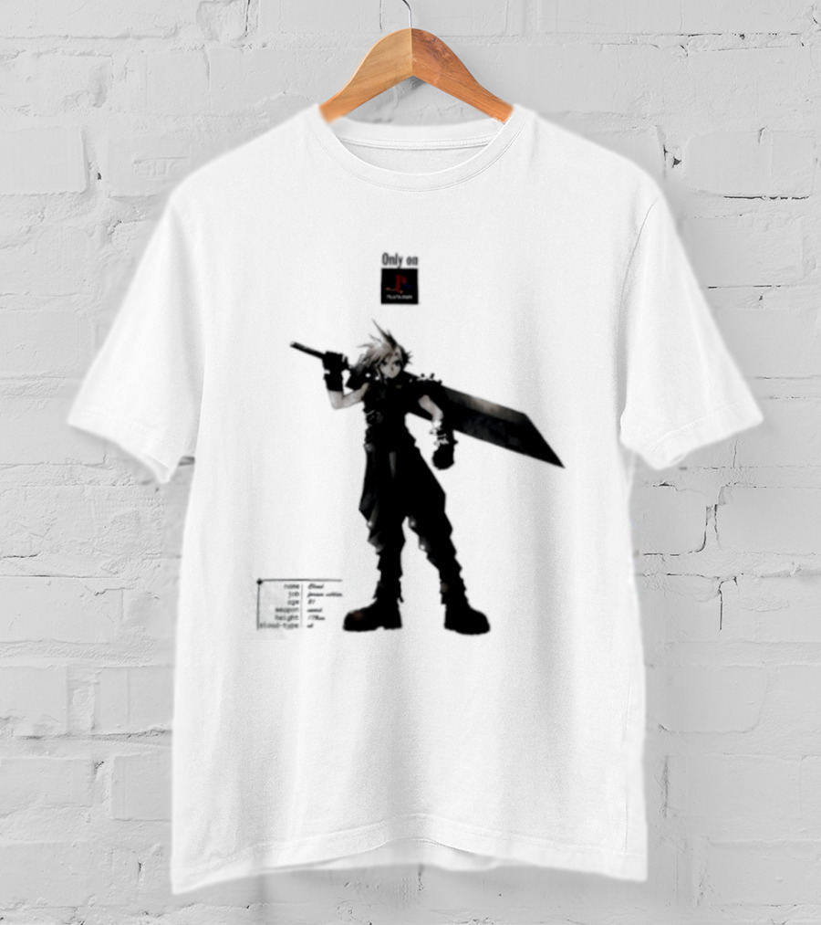 Cloud Strife Final Fantasy VII PlayStation T-Shirt