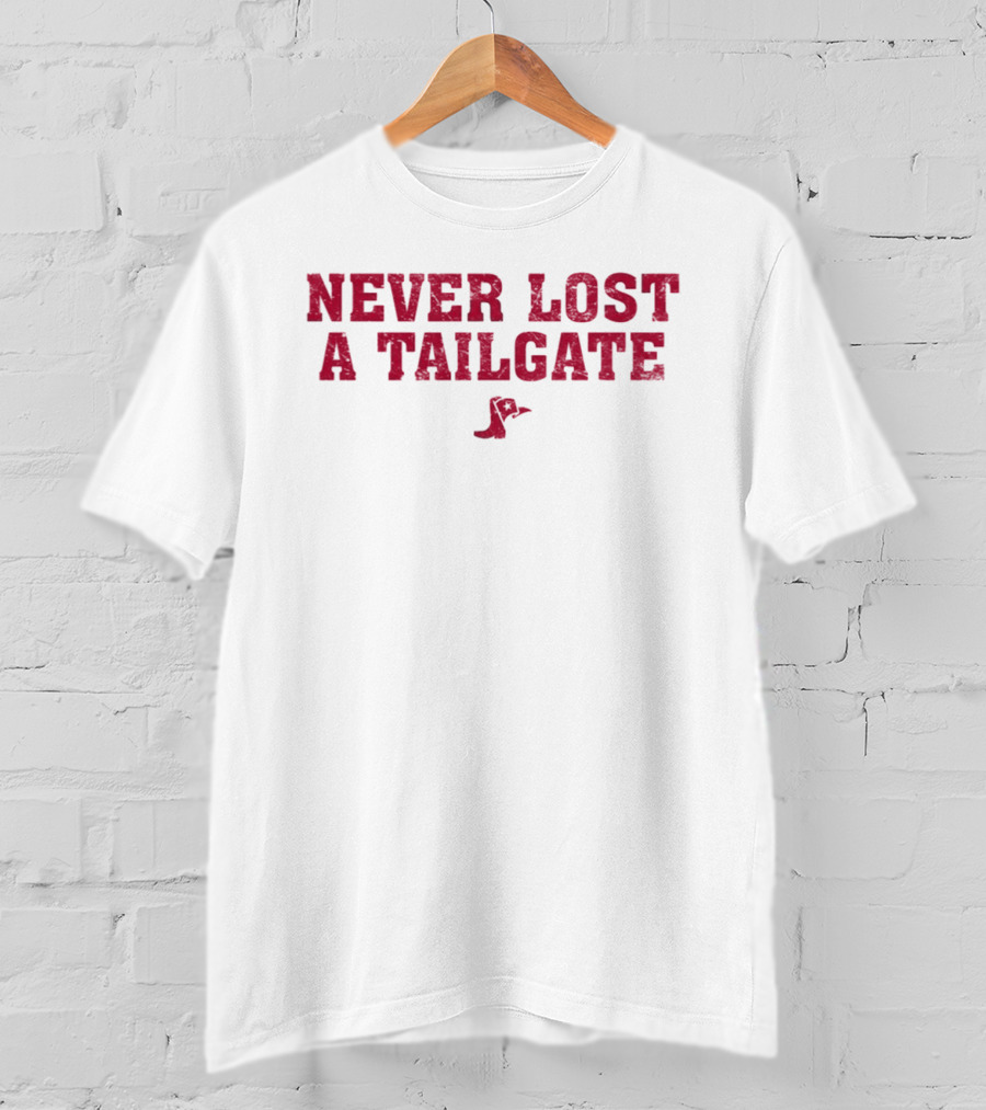 Never Lost A Tailgate Football Spirit Boot T-Shirt