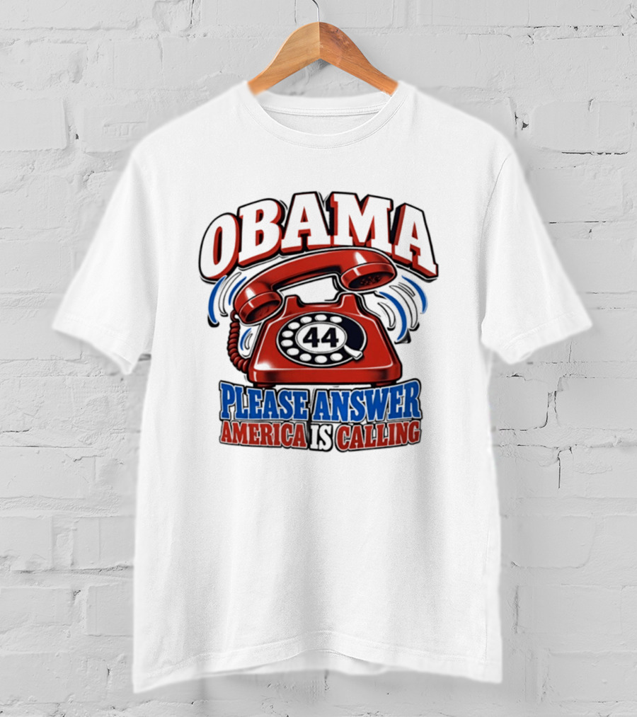 Obama 44 Please Answer America Is Calling Retro Telephone T-Shirt
