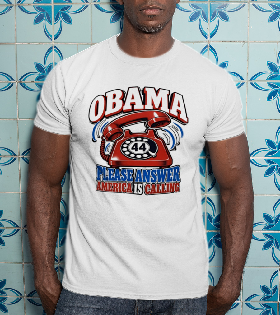 Obama 44 Please Answer America Is Calling Retro Telephone T-Shirt