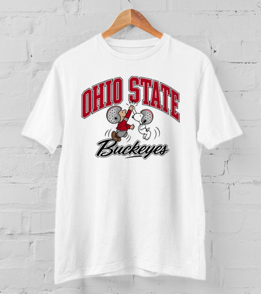 Ohio State Buckeyes Peanuts Characters Football Collaboration T-Shirt