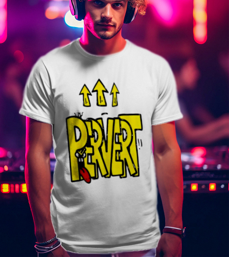 Pervert Urban Edgy Graffiti Arrows Tongue Streetwear T-Shirt