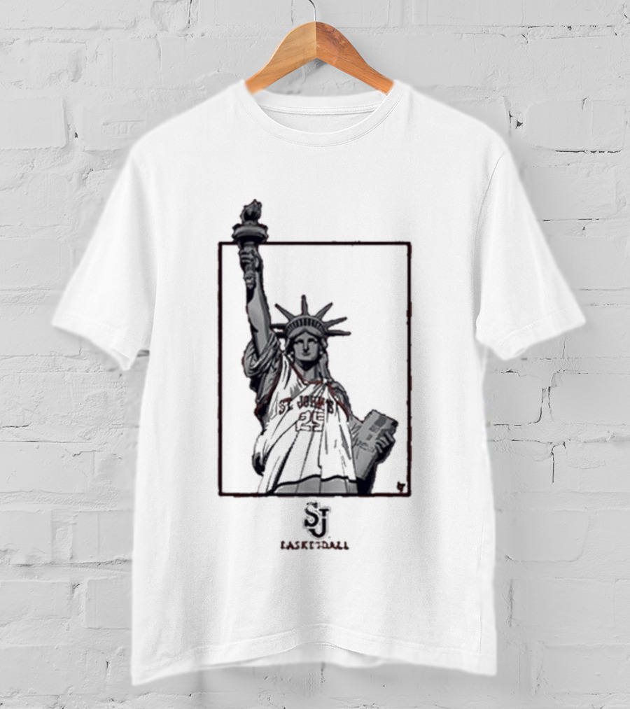 St John's Basketball New York's Team Statue Of Liberty SI Image T-Shirt