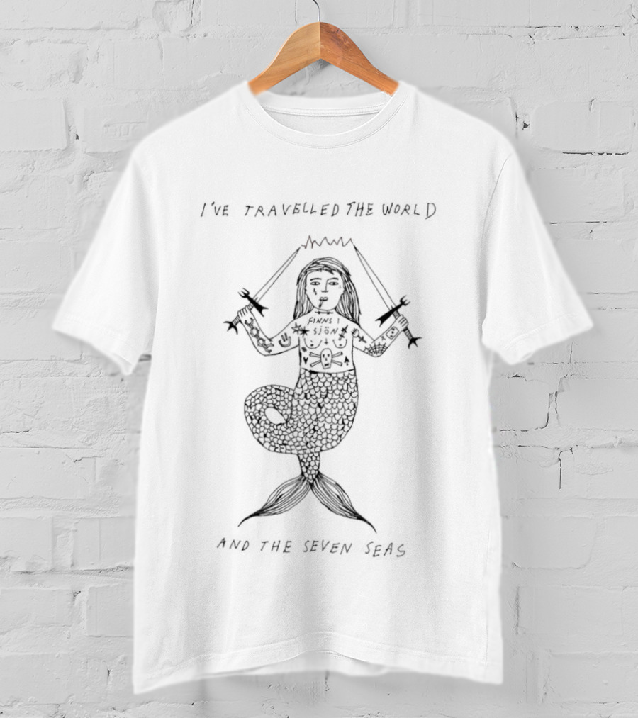 I Have Travelled The World Seven Seas Tattooed Mermaid Sword T-Shirt