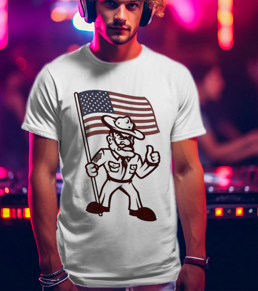 Texas A&M Aggies 12th Man Patriotic American Flag T-Shirt