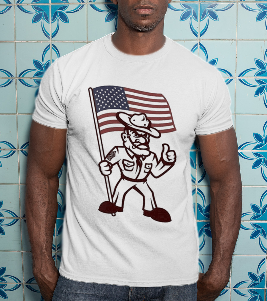 Texas A&M Aggies 12th Man Patriotic American Flag T-Shirt