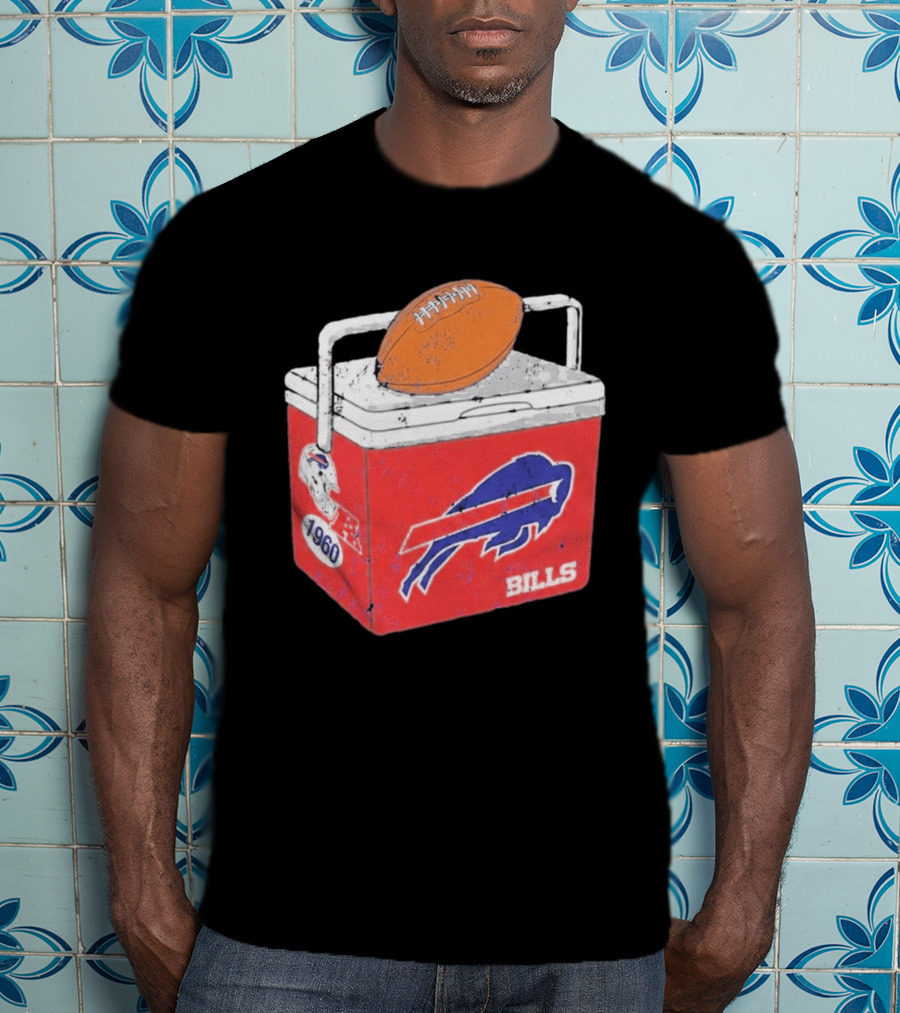Buffalo Bills 1960 Retro Cooler With Football T-Shirt