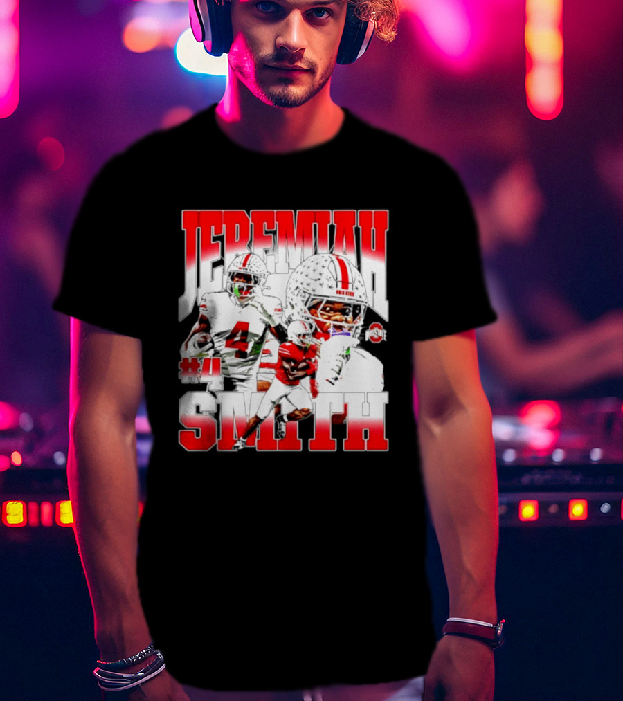 Jeremiah Smith Ohio State Buckeyes 4 NCAA Football Player T-Shirt