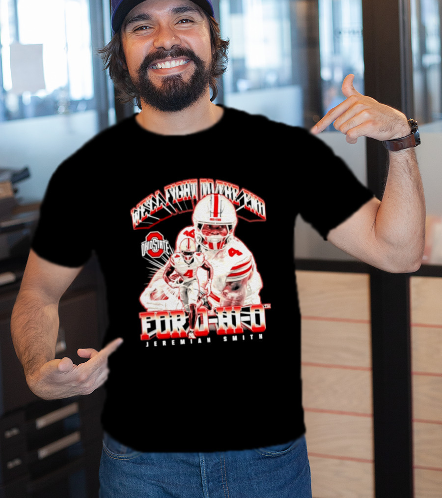 NCAA Ohio State Buckeyes Jeremiah Smith For O H I O We'll Fight To The End Player 4 T-Shirt