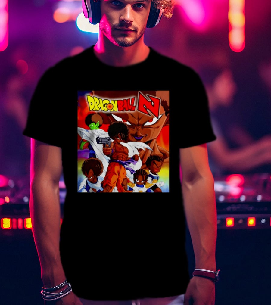 Dragon Ball Z Afro Characters Anime Goku Parody Fusion T-Shirt