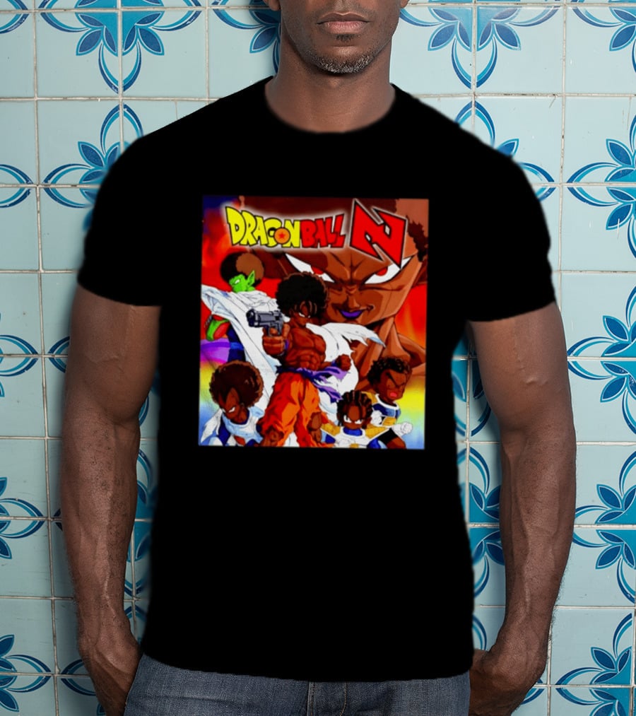 Dragon Ball Z Afro Characters Anime Goku Parody Fusion T-Shirt