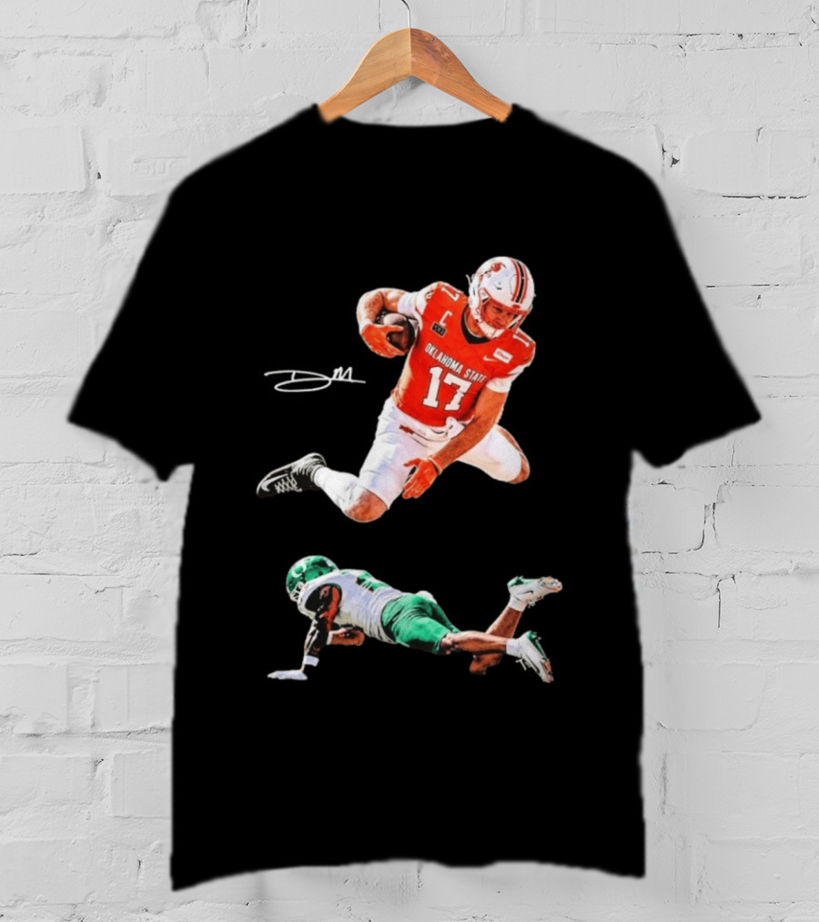 Oklahoma State Football Player Leap Over Oregon Opponent T-Shirt