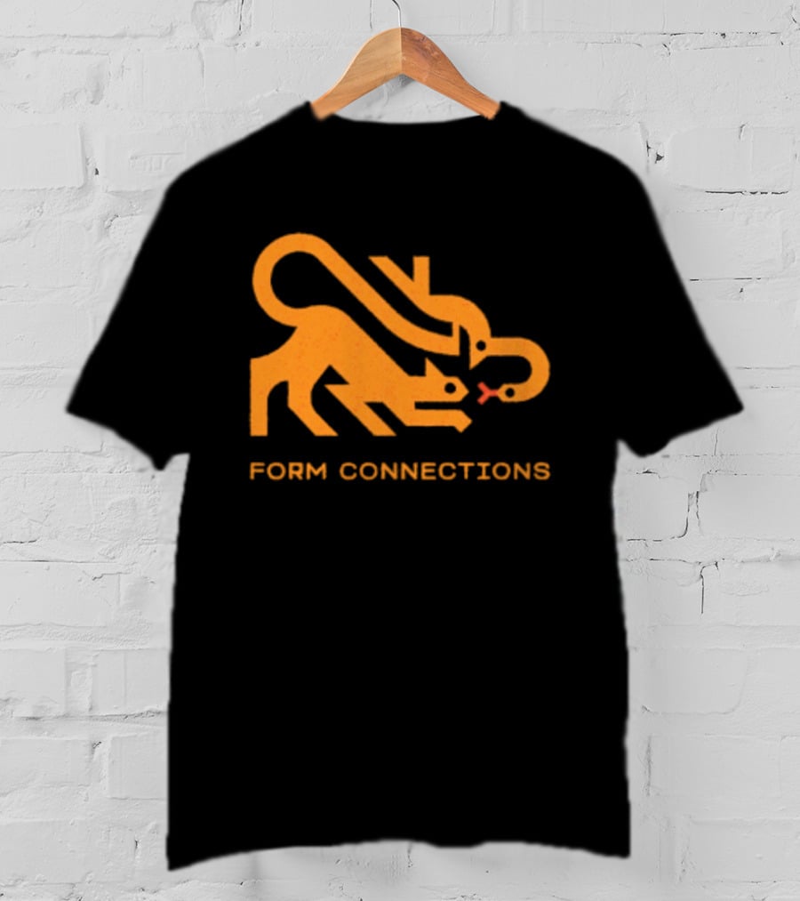 Form Connections Minimalist Cat And Snake T-Shirt
