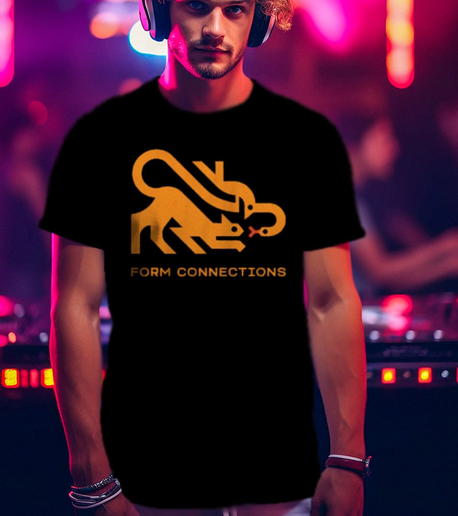 Form Connections Minimalist Cat And Snake T-Shirt
