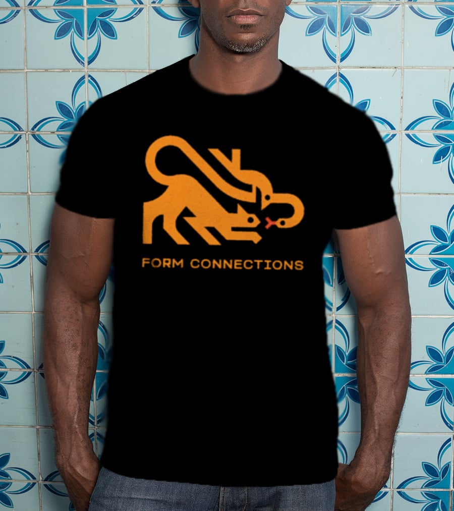 Form Connections Minimalist Cat And Snake T-Shirt