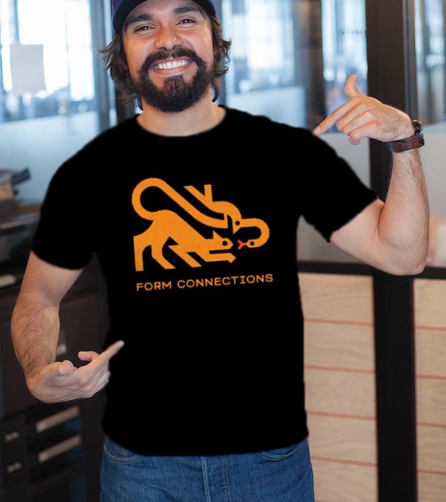 Form Connections Minimalist Cat And Snake T-Shirt