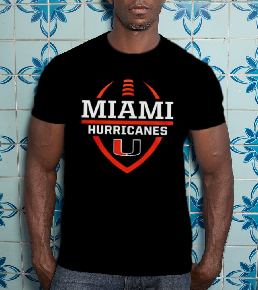Miami Hurricanes 2026 Helmet Pregame Football University U 2 Sided T-Shirt