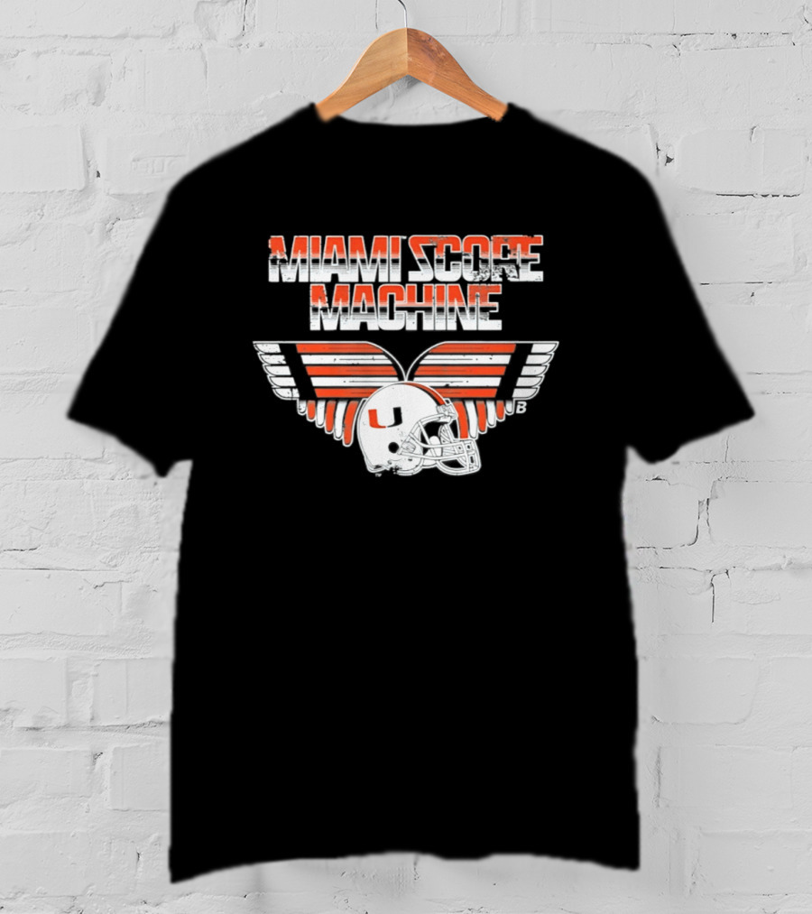 Miami Hurricanes NCAA Football Miami Score Machine Helmet T-Shirt