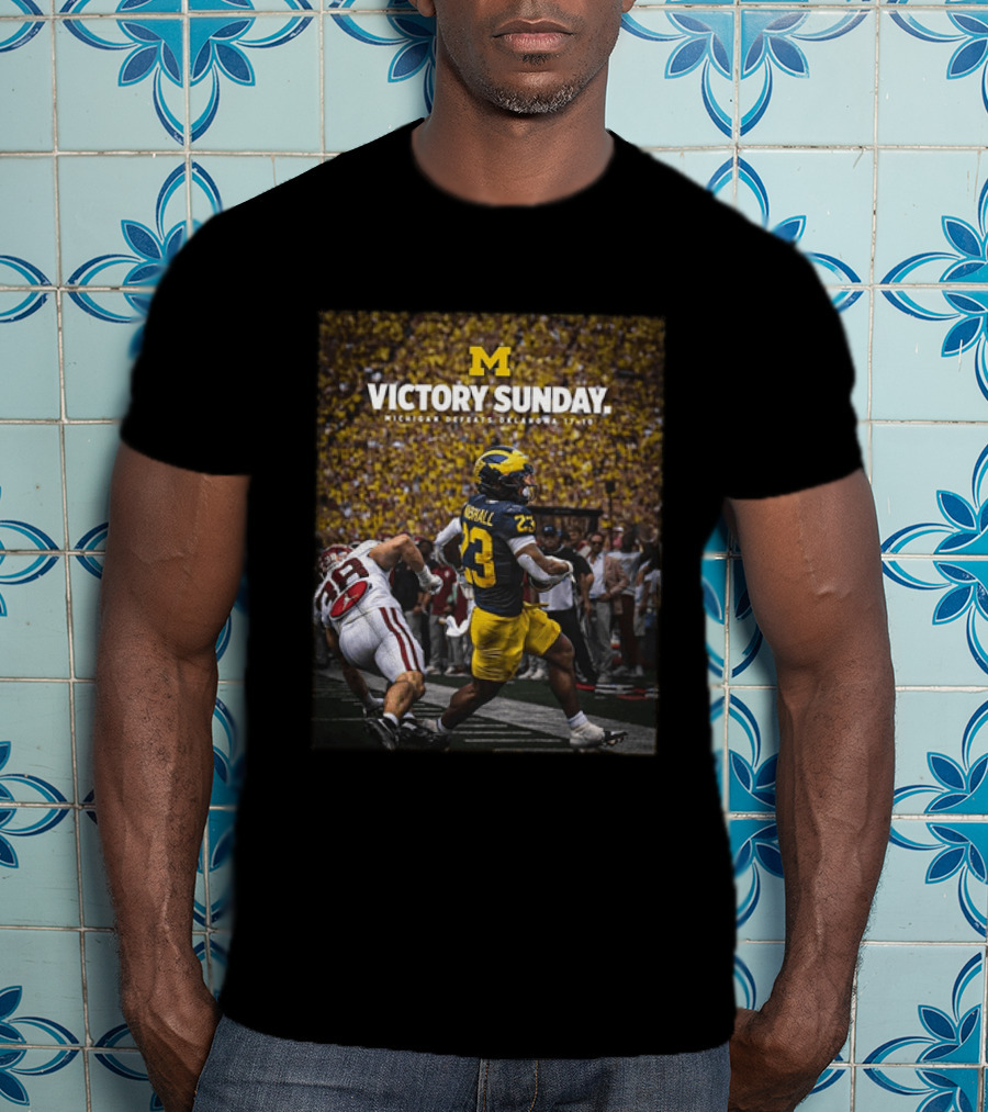 M Victory Sunday Michigan Defeats Oklahoma 10 10 College Football T-Shirt