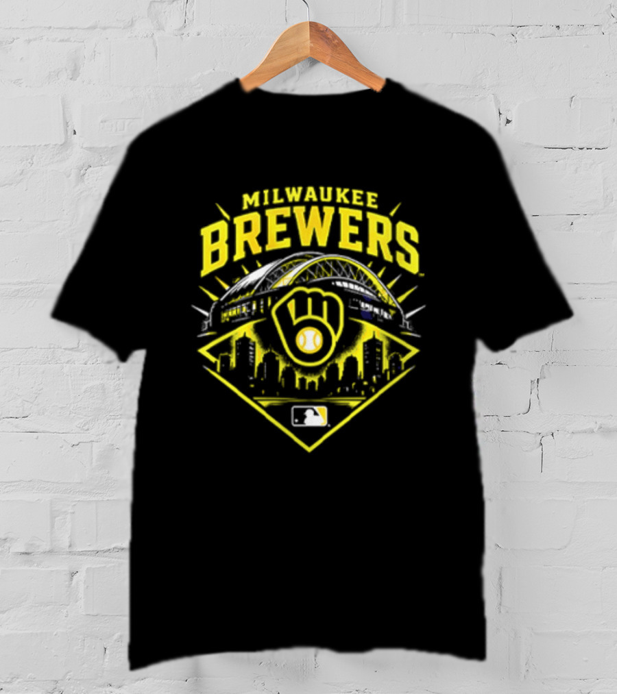 Milwaukee Brewers Skyline Baseball MLB Postseason 2026 Win Our Way Stadium T-Shirt