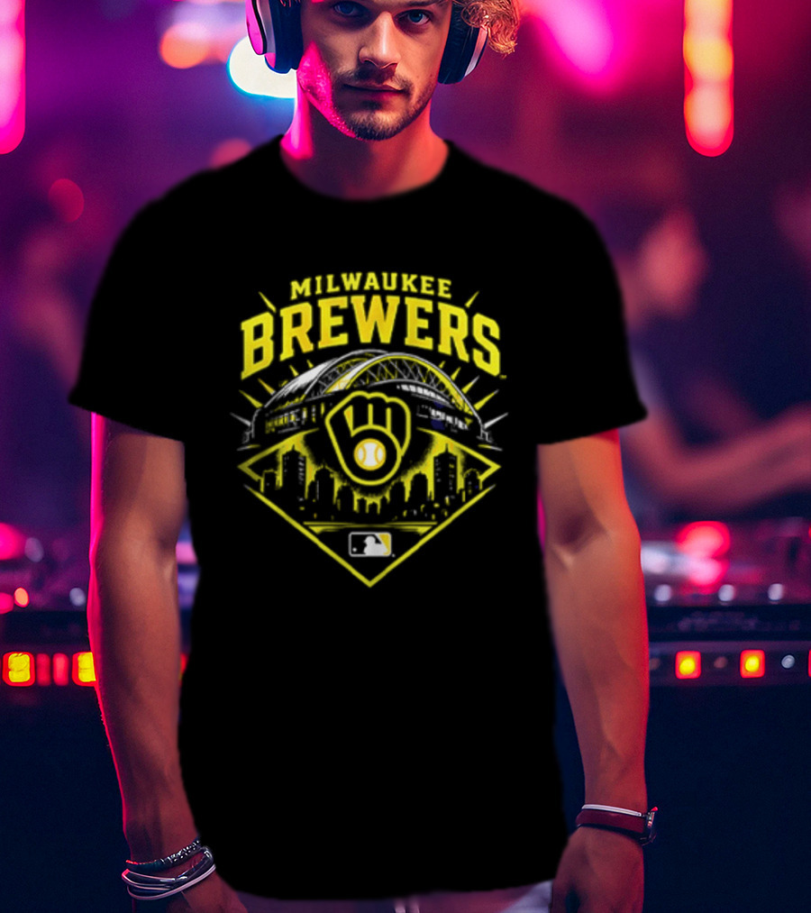 Milwaukee Brewers Skyline Baseball MLB Postseason 2026 Win Our Way Stadium T-Shirt