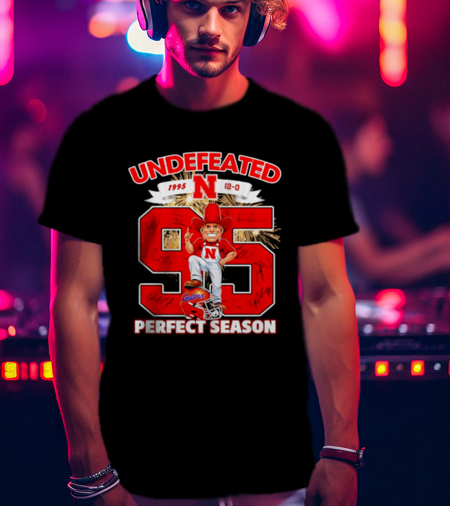 Nebraska Cornhuskers Undefeated 1995 Perfect Season 12 0 Gators 95 Football T-Shirt