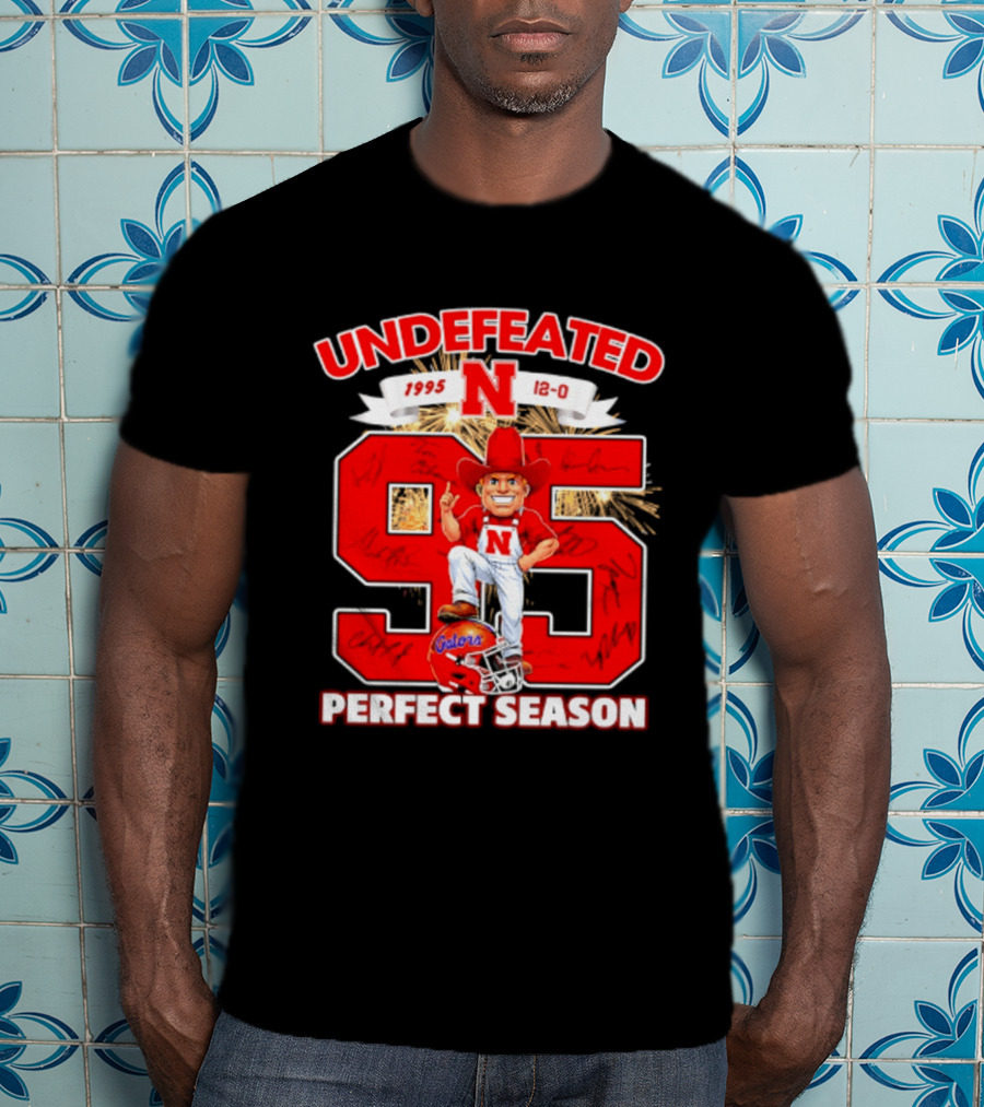Nebraska Cornhuskers Undefeated 1995 Perfect Season 12 0 Gators 95 Football T-Shirt