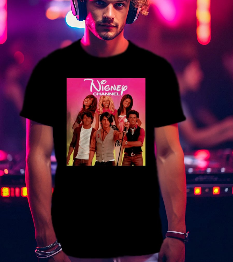 Nigney Channel Jonas Brothers Y2K Meme Vintage Throwback T-Shirt