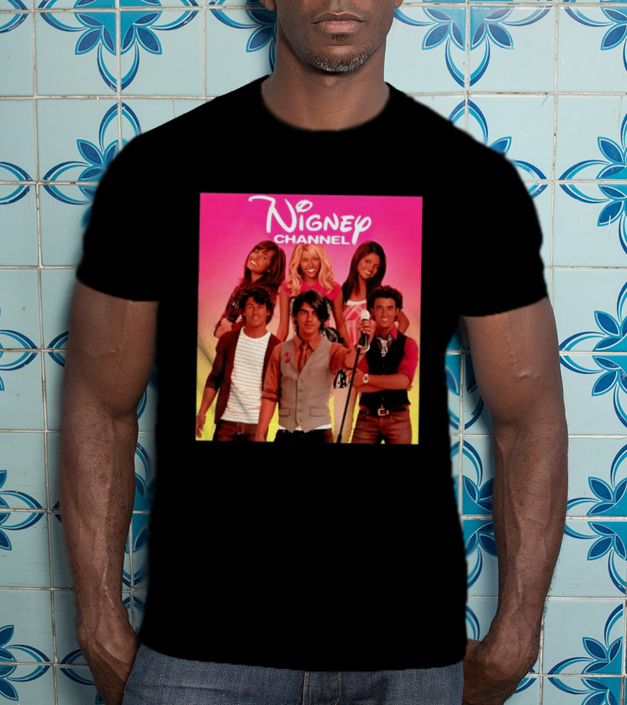 Nigney Channel Jonas Brothers Y2K Meme Vintage Throwback T-Shirt