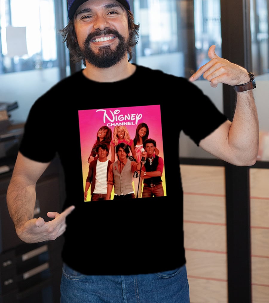 Nigney Channel Jonas Brothers Y2K Meme Vintage Throwback T-Shirt