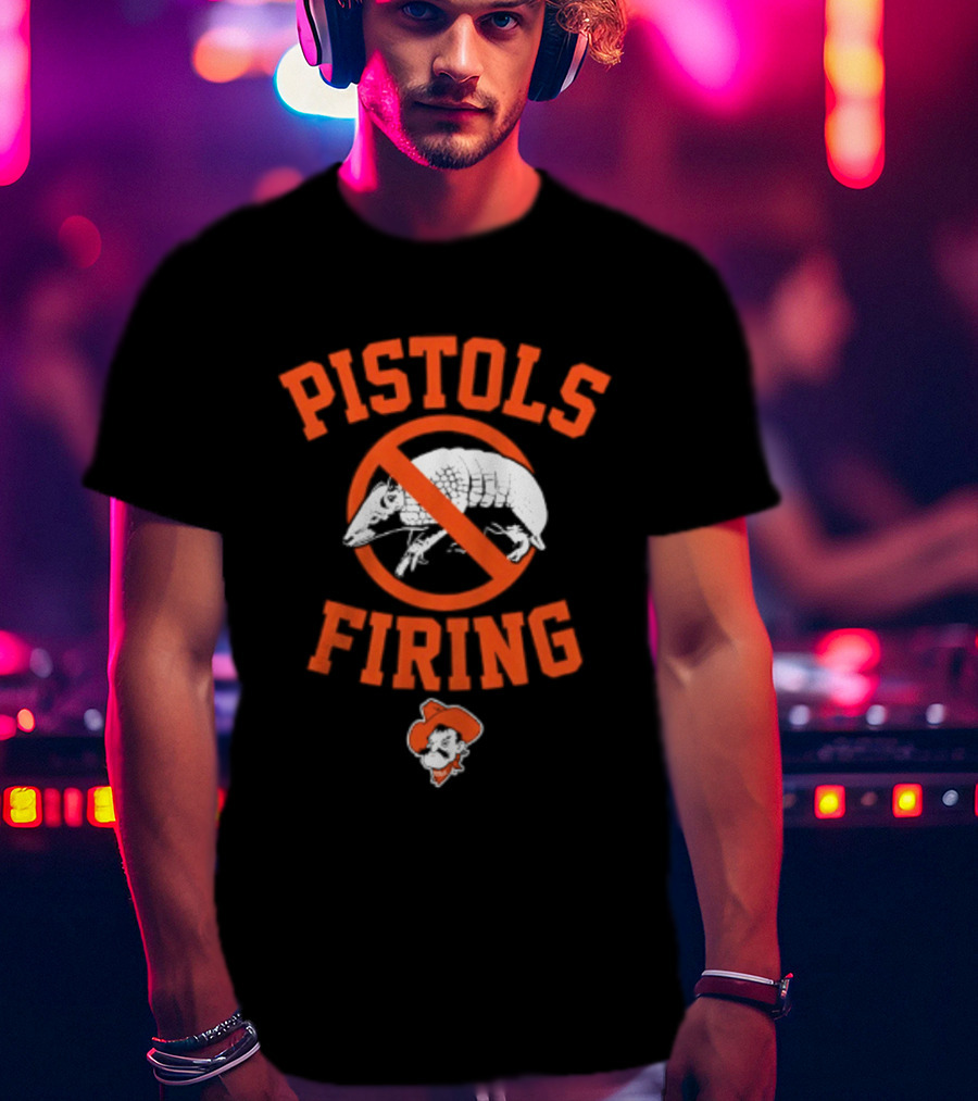 Pistols Firing Oklahoma State Cowboys Football NCAA T-Shirt