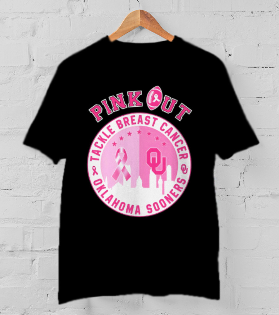 Oklahoma Sooners Pink Out Tackle Breast Cancer Football NCAA T-Shirt