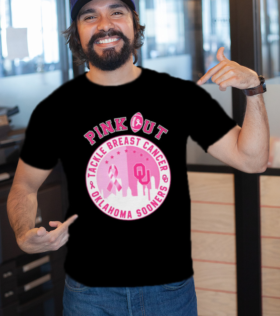 Oklahoma Sooners Pink Out Tackle Breast Cancer Football NCAA T-Shirt