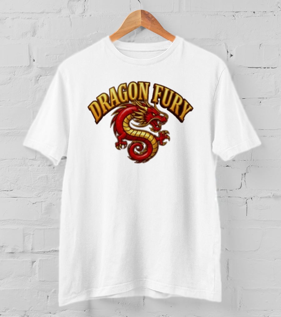 Dragon Fury Red Gold Chinese Dragon T-Shirt