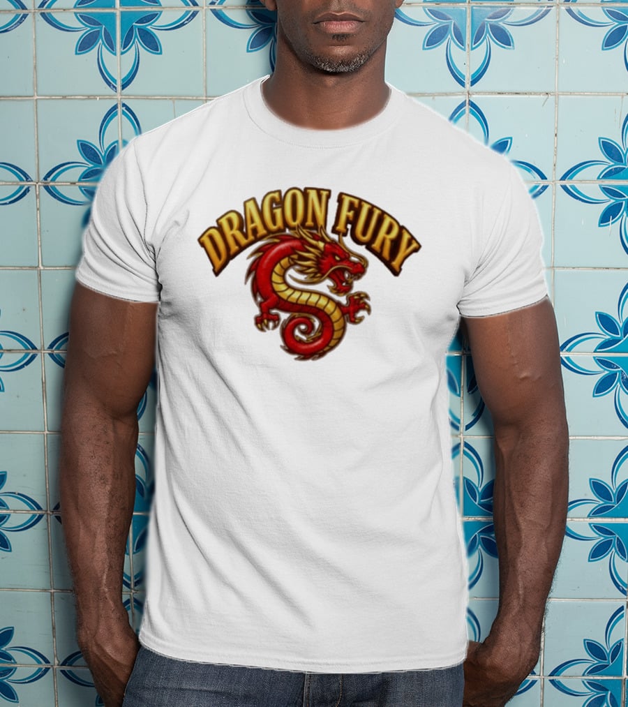 Dragon Fury Red Gold Chinese Dragon T-Shirt
