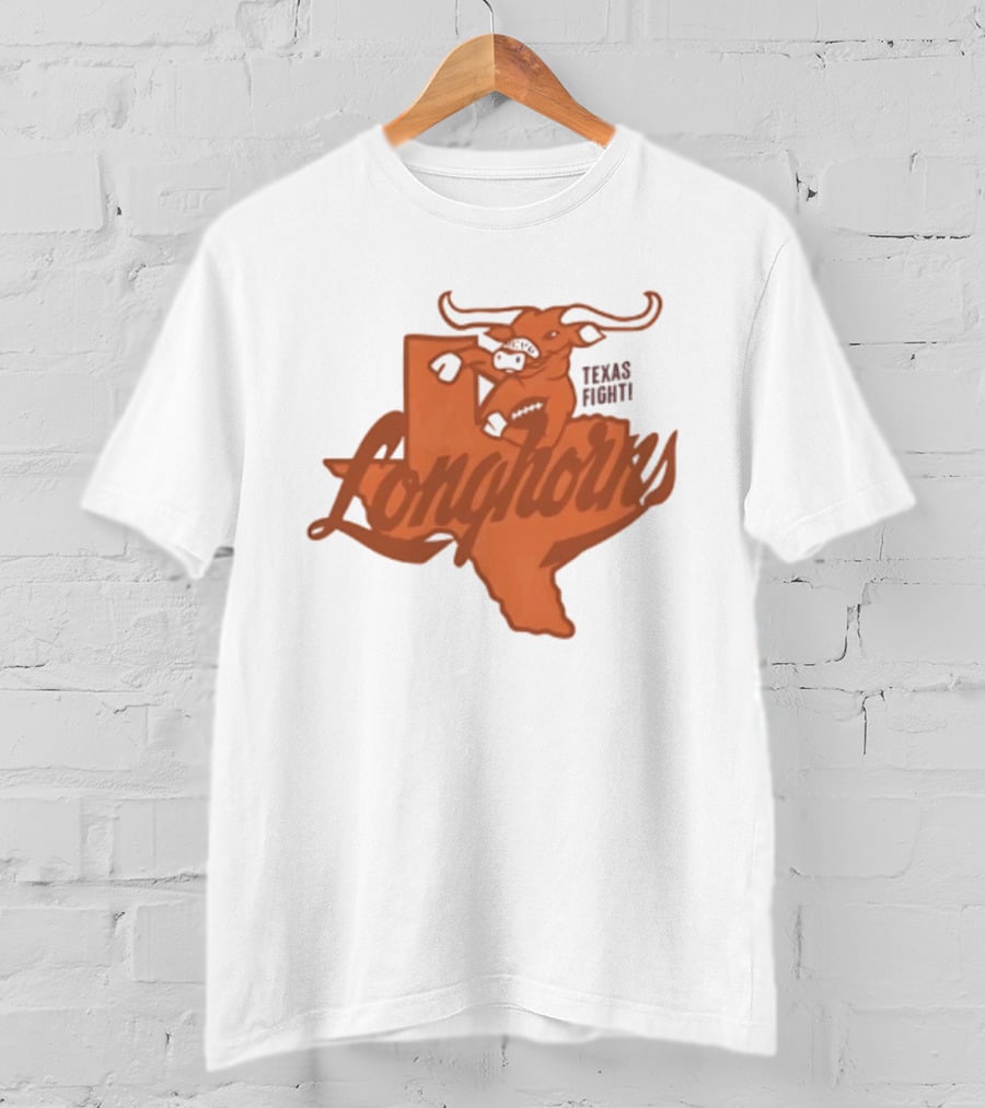 Texas Longhorns Football Texas Fight Map Longhorns T-Shirt