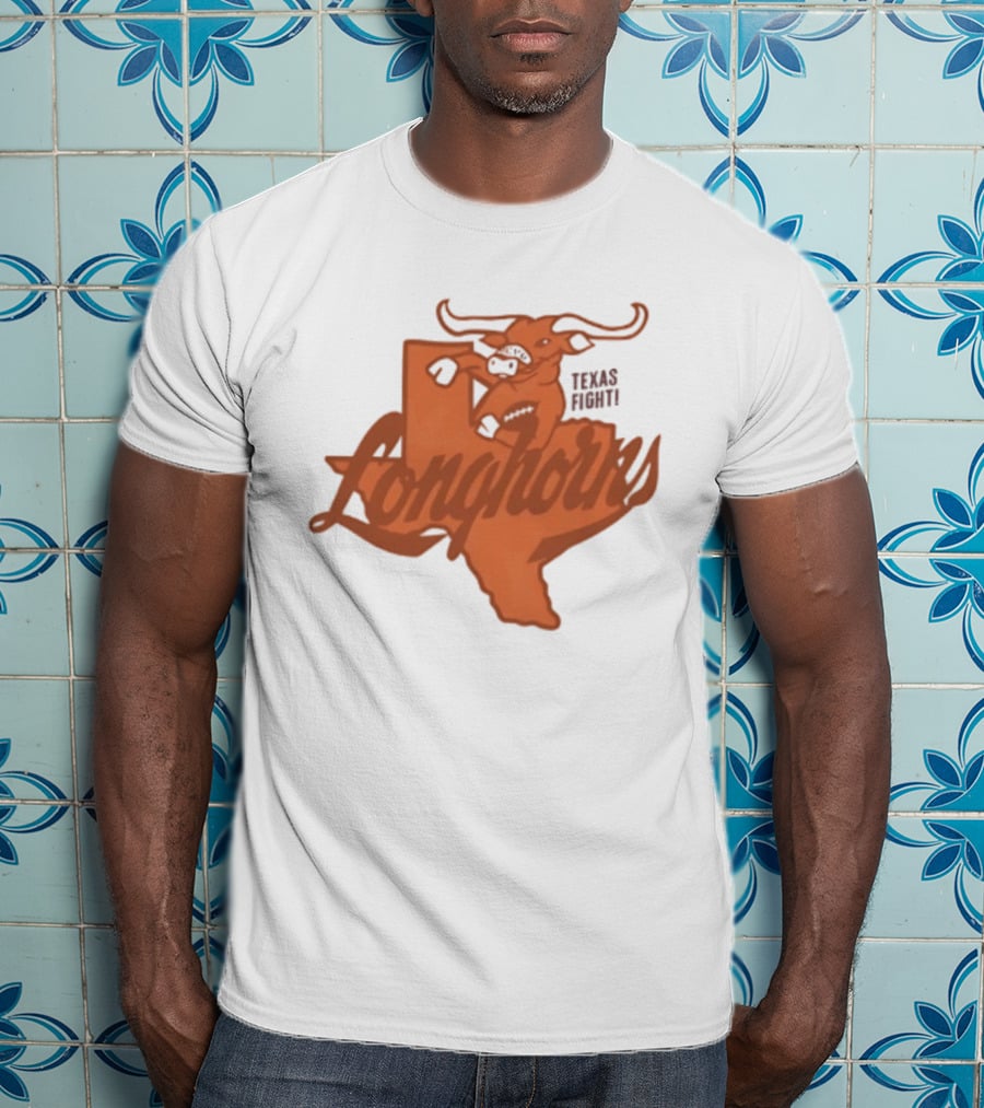 Texas Longhorns Football Texas Fight Map Longhorns T-Shirt