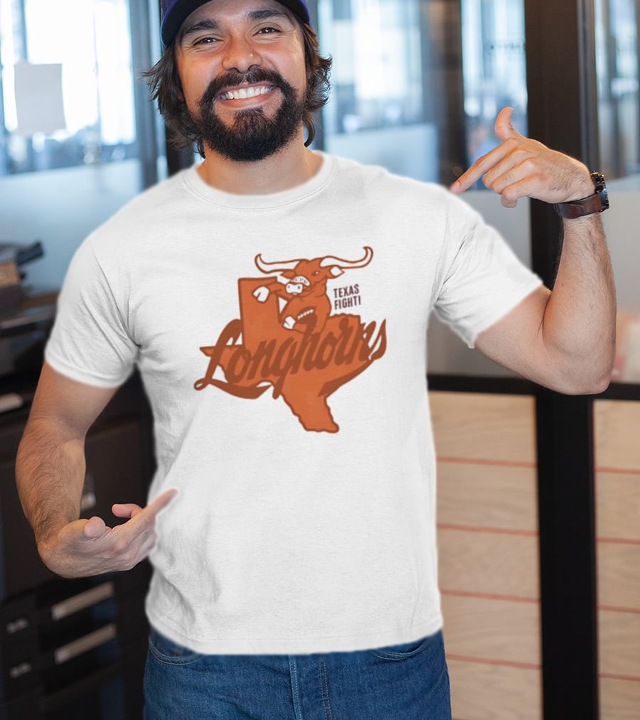 Texas Longhorns Football Texas Fight Map Longhorns T-Shirt
