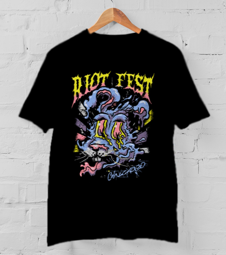 Riot Fest 2026 Chicago Douglass Park Psychedelic Bunny September 18 20 Lineup T-Shirt