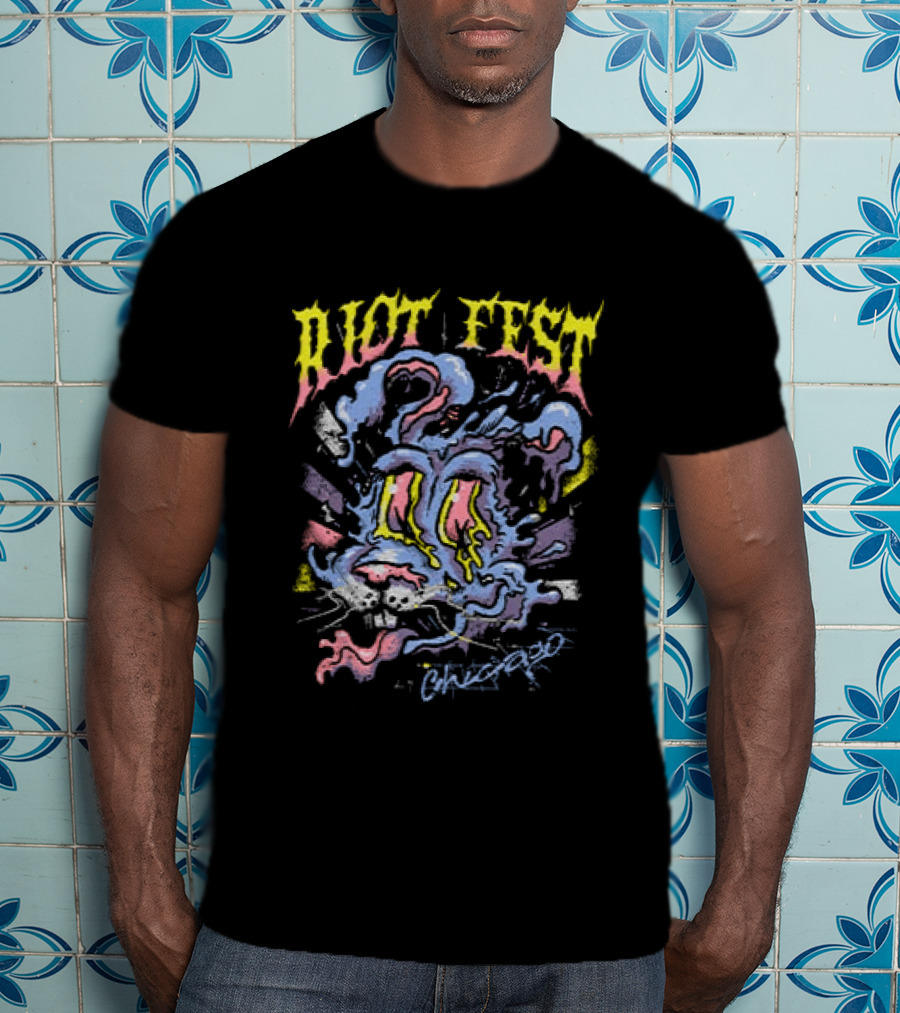 Riot Fest 2026 Chicago Douglass Park Psychedelic Bunny September 18 20 Lineup T-Shirt