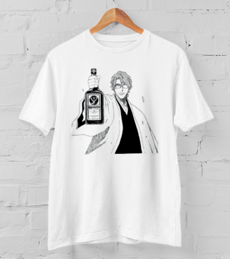 Jagermeister Aizen Sosuke Bleach Anime Collaboration T-Shirt