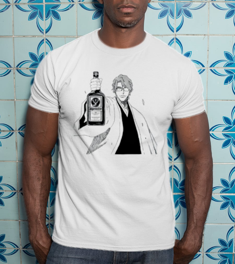 Jagermeister Aizen Sosuke Bleach Anime Collaboration T-Shirt