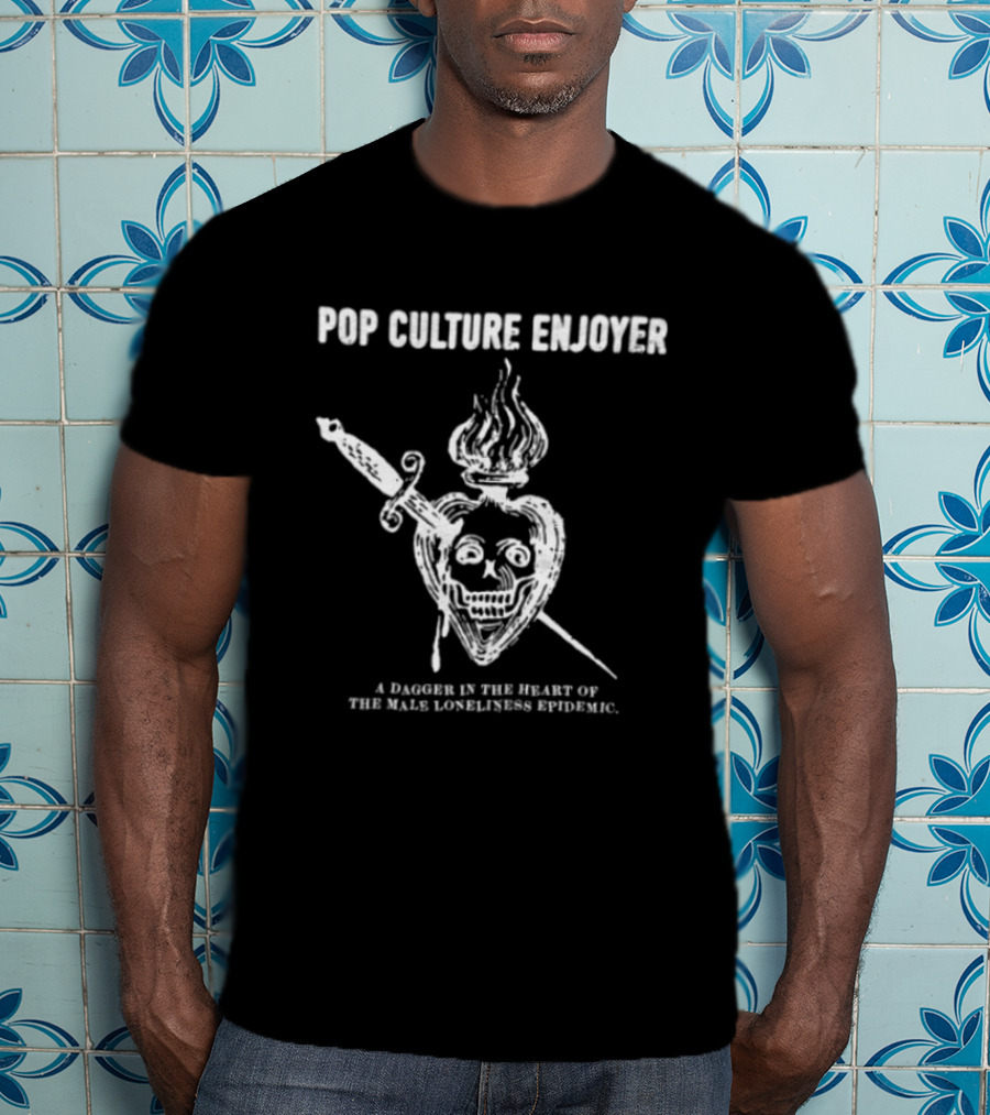 Rogue Co Store Pop Culture Enjoyer Dagger Heart Skulls Combating Loneliness Epidemic T-Shirt