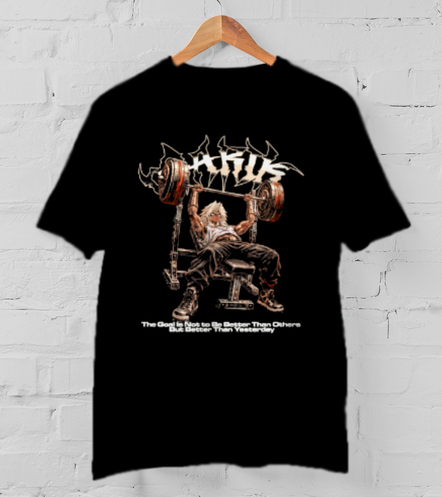 Yami Marik Yu Gi Oh The Goal Is Not To Be Better Than Others But Better Than Yesterday Anime Bench Press Scene T-Shirt
